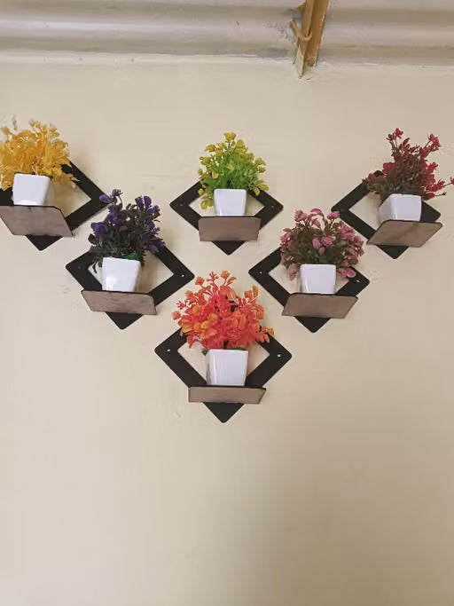Delightful Poted Artificial Multicolor Decor Plants ( Pack of 8)