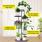 GT Multi-Tiered Plant Stand for Balcony | 7 Pot Holders (Easy to assemble, installation kit included)