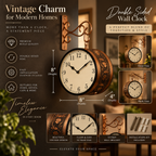 GT Vintage Double Sided Hanging Wall Clock