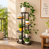 GT Multi-Tiered Plant Stand for Balcony | 7 Pot Holders (Easy to assemble, installation kit included)
