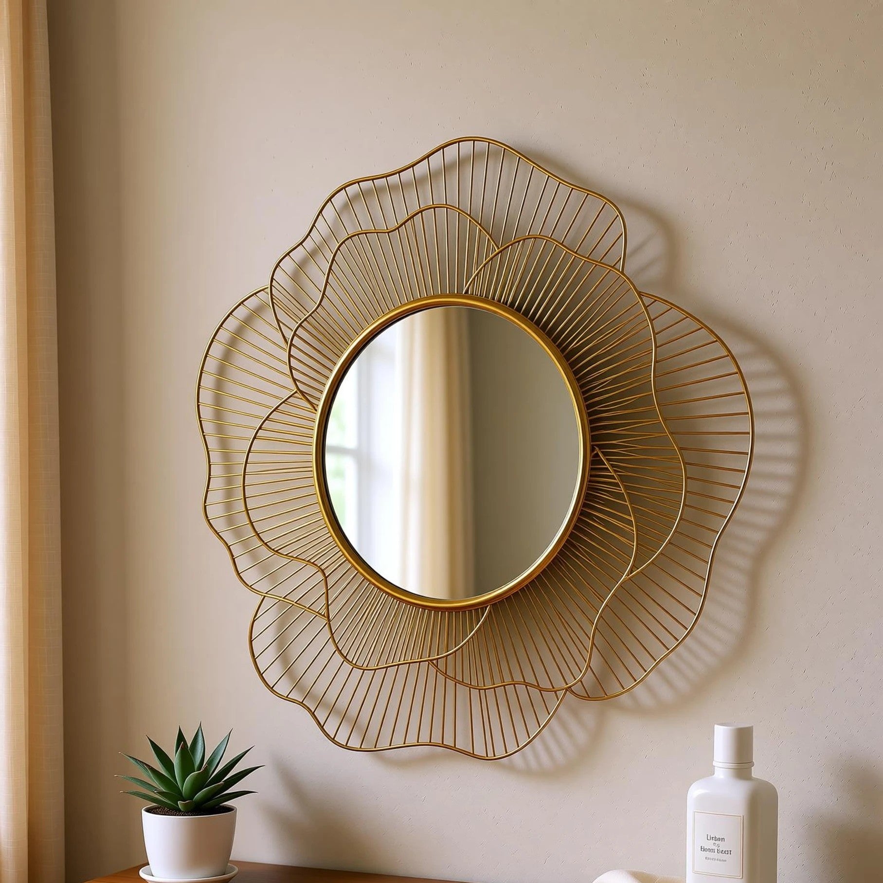 Handcrafted Bloom & Reflect Decorative Mirror