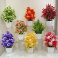 Delightful Poted Artificial Multicolor Decor Plants ( Pack of 8)