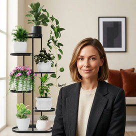 GT Multi-Tiered Plant Stand for Balcony | 7 Pot Holders (Easy to assemble, installation kit included) - editorial-used-by