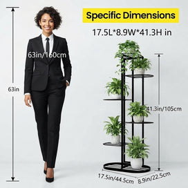 GT Multi-Tiered Plant Stand for Balcony | 7 Pot Holders (Easy to assemble, installation kit included) - editorial-used-by