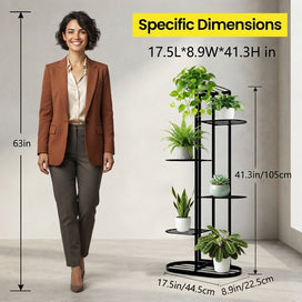 GT Multi-Tiered Plant Stand for Balcony | 7 Pot Holders (Easy to assemble, installation kit included) - editorial-used-by